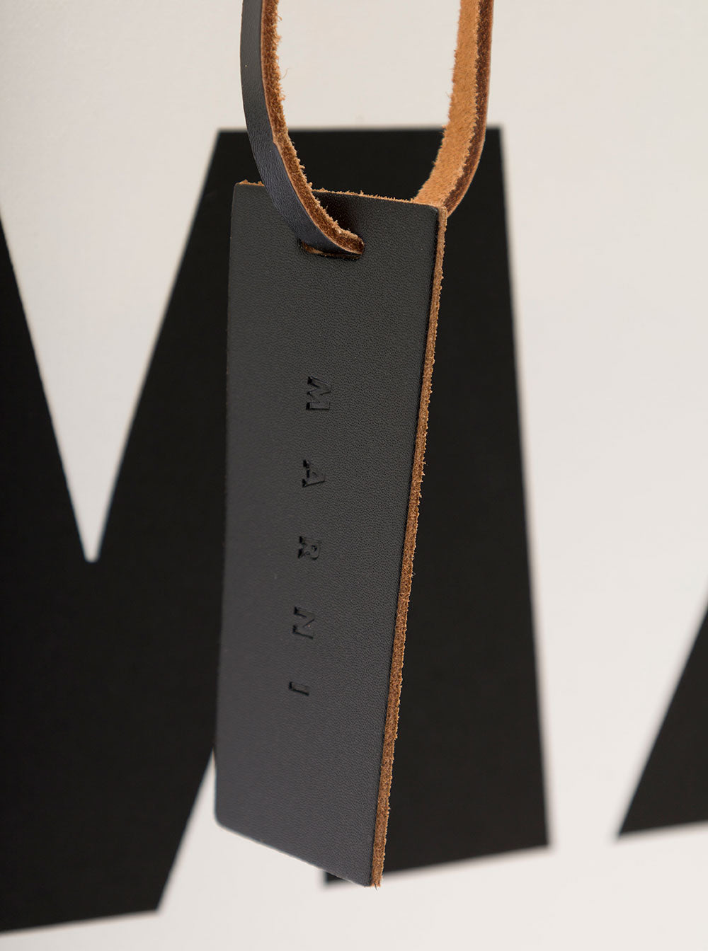 Black And White Paper Fabric Shopper Bag With Logo Marni Woman Cellulose Tote