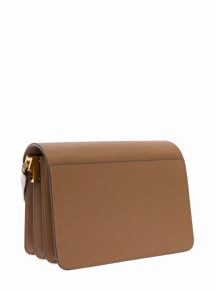 Marni Womans Brown Leather Crossbody Bag Calf Shoulder