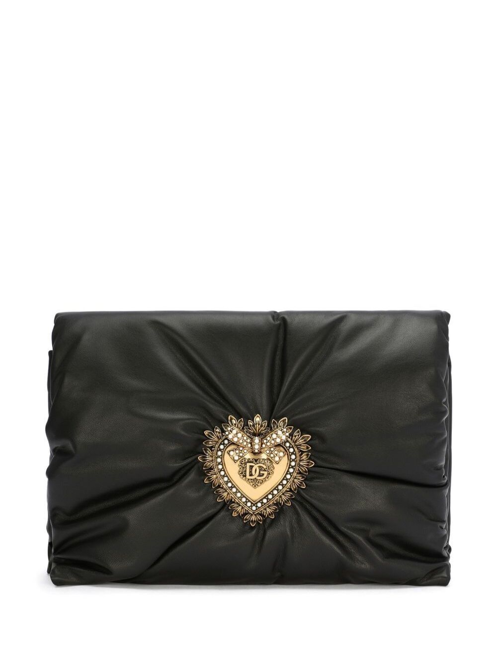 Black Padded Devotion Crossbody Bag Calf Leather Woman