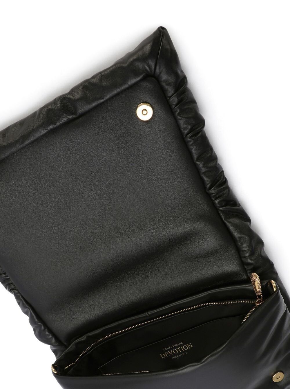 Black Padded Devotion Crossbody Bag Calf Leather Woman