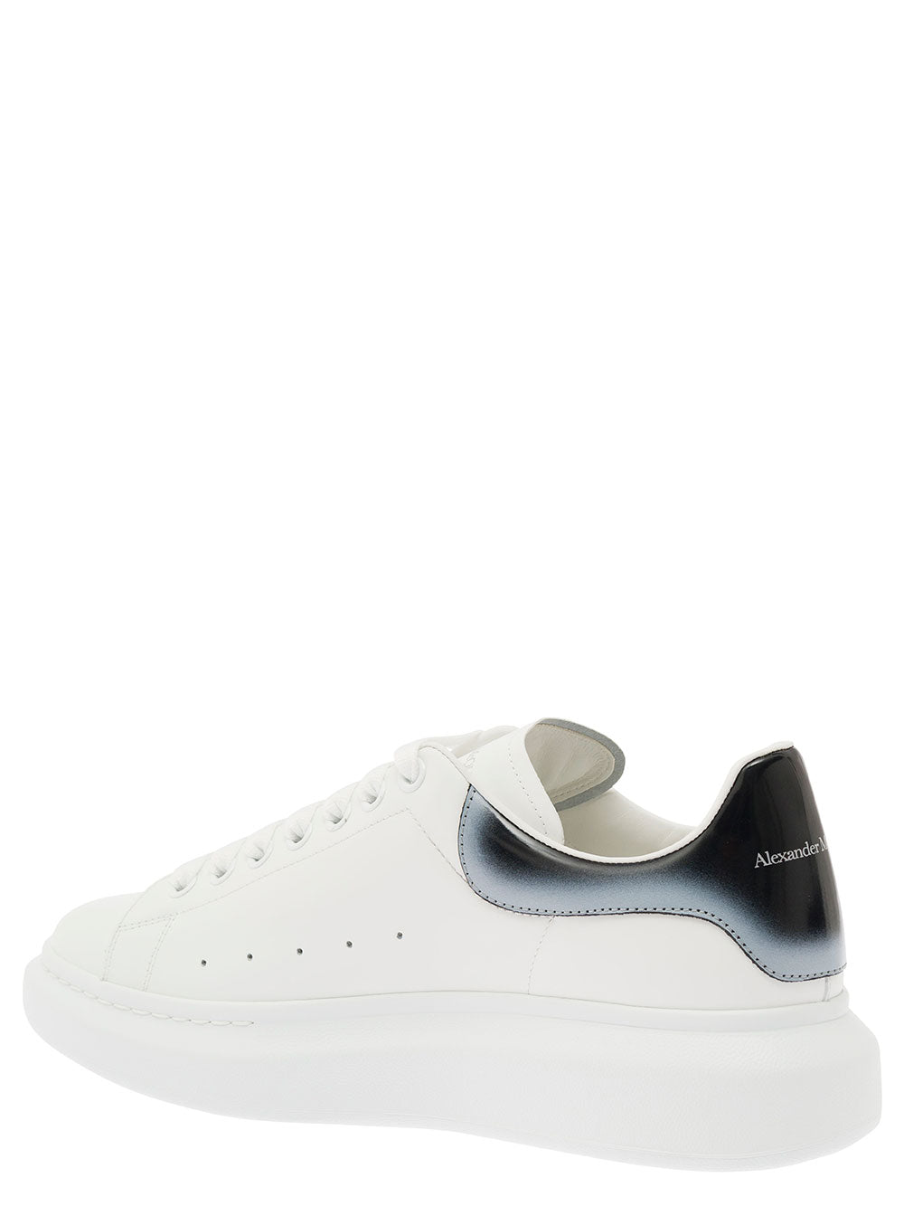 White Low Top Sneakers With Oversized Platform Leather Man Calf