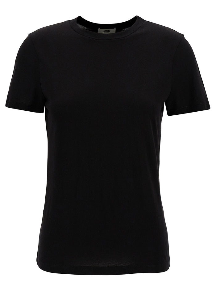 Annise Black Crewneck T-Shirt Cotton And Micro Modal Woman Supima Tshirts Polo Shirts