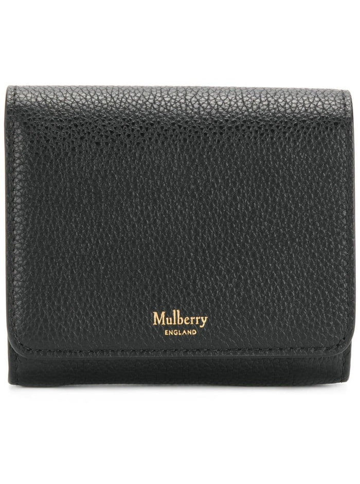 Black Leather Wallet With Logo Bovine Products