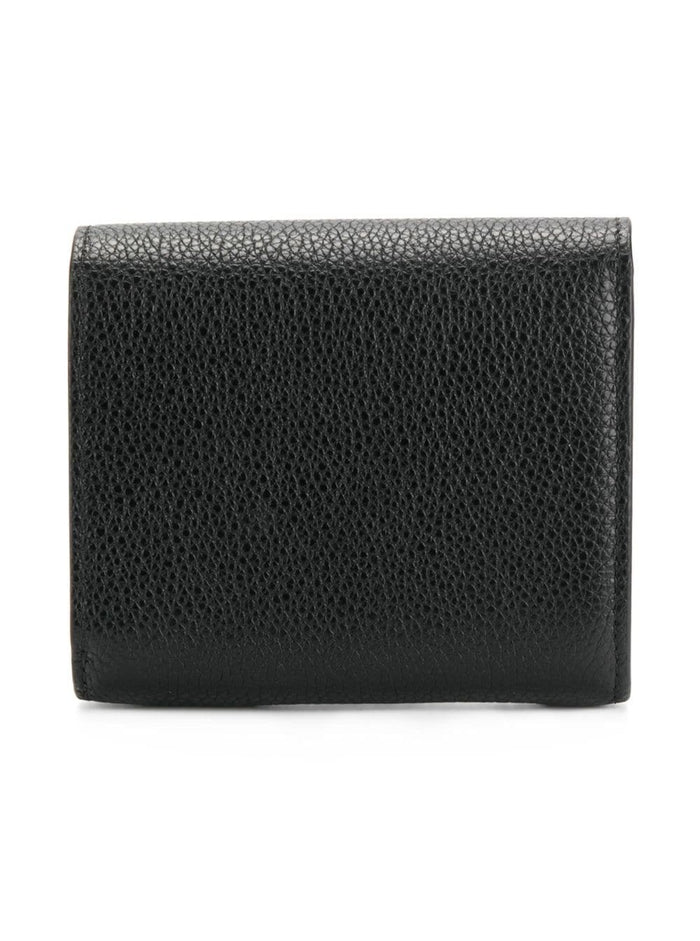 Black Leather Wallet With Logo Bovine Products