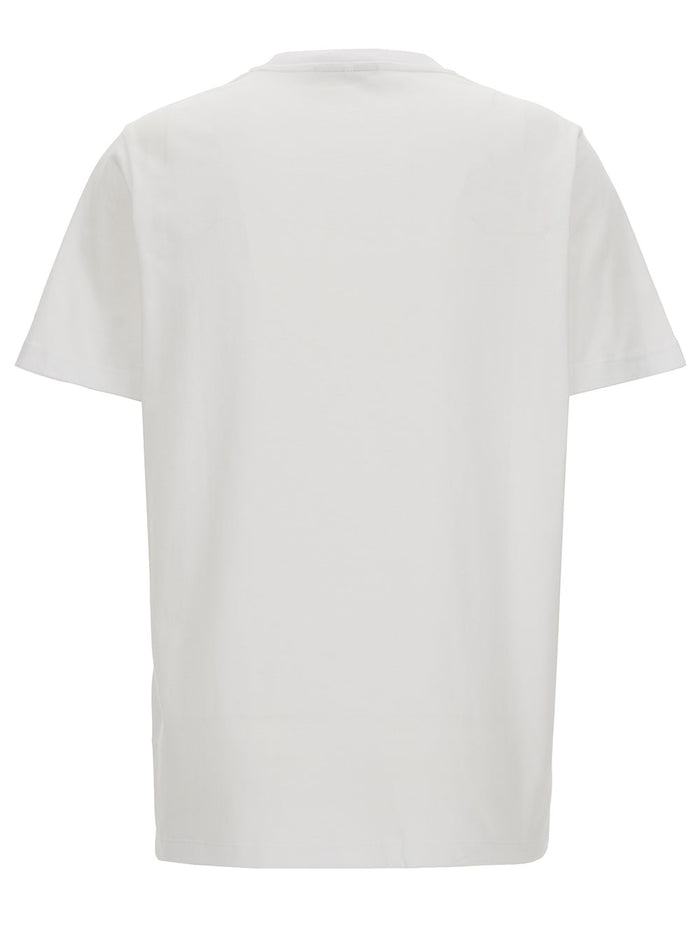 White Crewneck T-Shirt With Strawberry And Logo Print Cotton Woman Organic Tshirts Polo Shirts