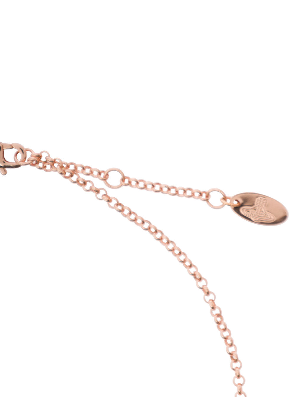 Mini Bas Relief Pink-Gold Necklace With Orb Pendant Brass Woman Metallic Necklaces