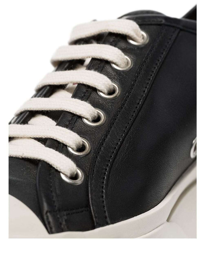 Black Sneakers With Oversized Platform Leather Woman Calf