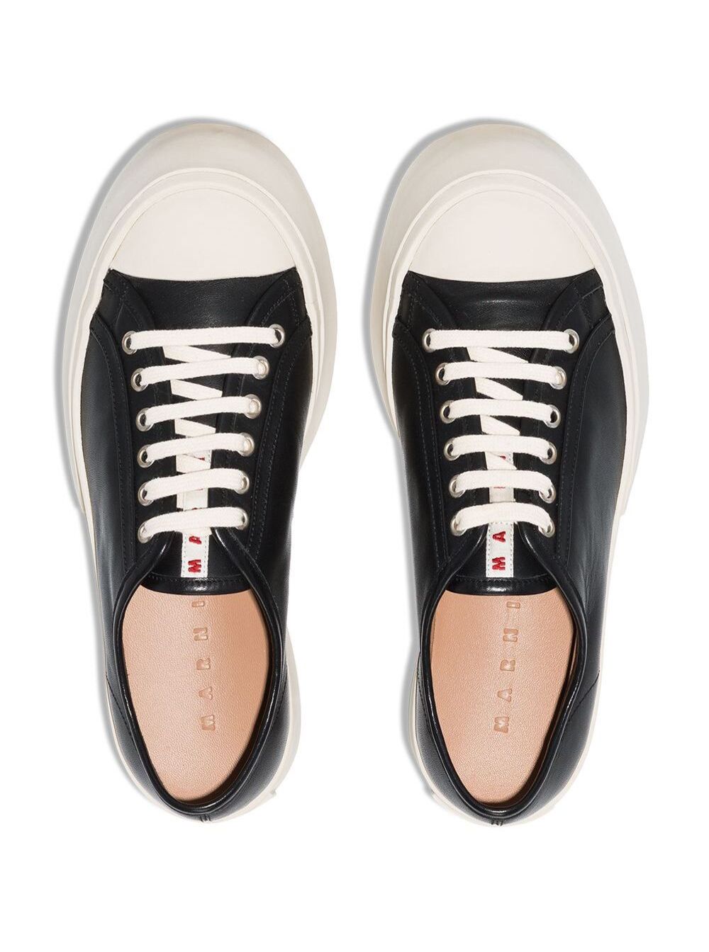 Black Sneakers With Oversized Platform Leather Woman Calf