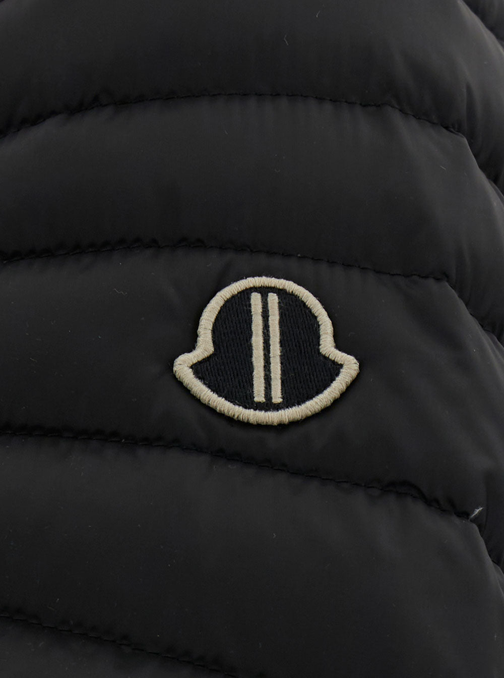 Radiance Convertible Black Jacket With Stitching And Rick Owens X Moncler Logo Patch Lightweight Duvet Man Polyamide Blazers