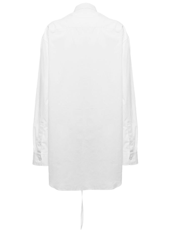 Anne Demeulemeester White Cotton Womans Poplin Shirt And Blouses