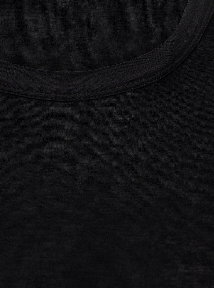 Ann Demeulemeester Womans Long Sleeved Cotton And Silk Shirt Black Sillk Jersey