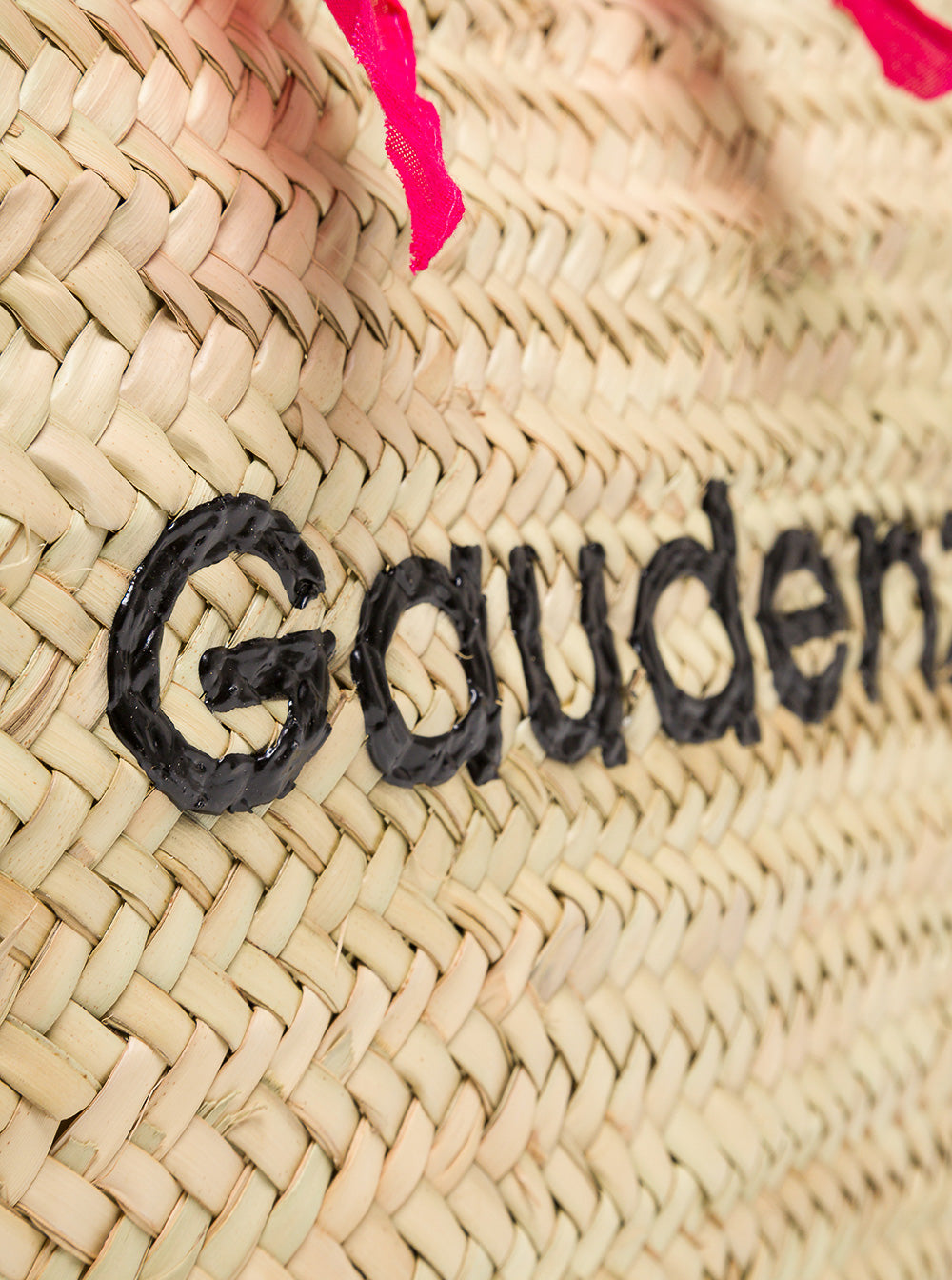 Gaudenzi Womans Straw Handbag With Rubber Logo And Bandana Printed Handles Beige Tote Bags