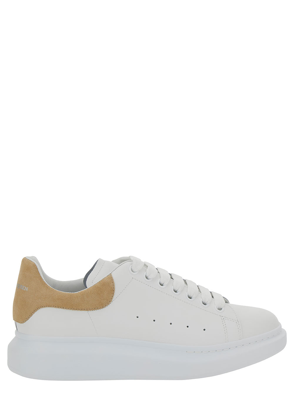 White Low-Top Sneakers With Chunky Sole And Contrasting Heel Tab Leather Man Calf