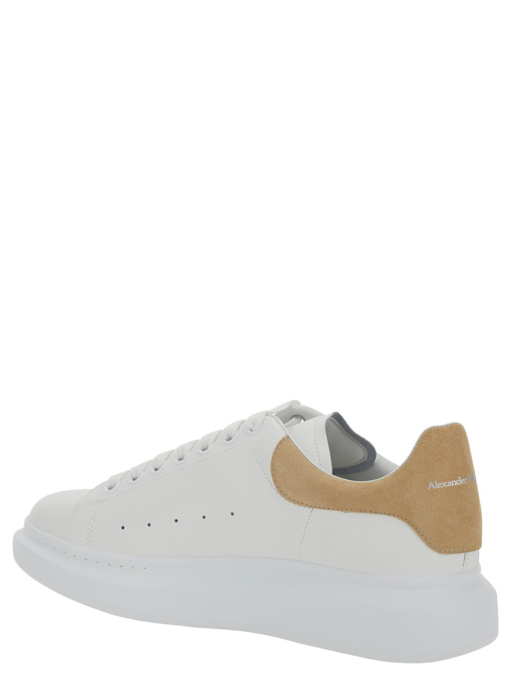 White Low-Top Sneakers With Chunky Sole And Contrasting Heel Tab Leather Man Calf