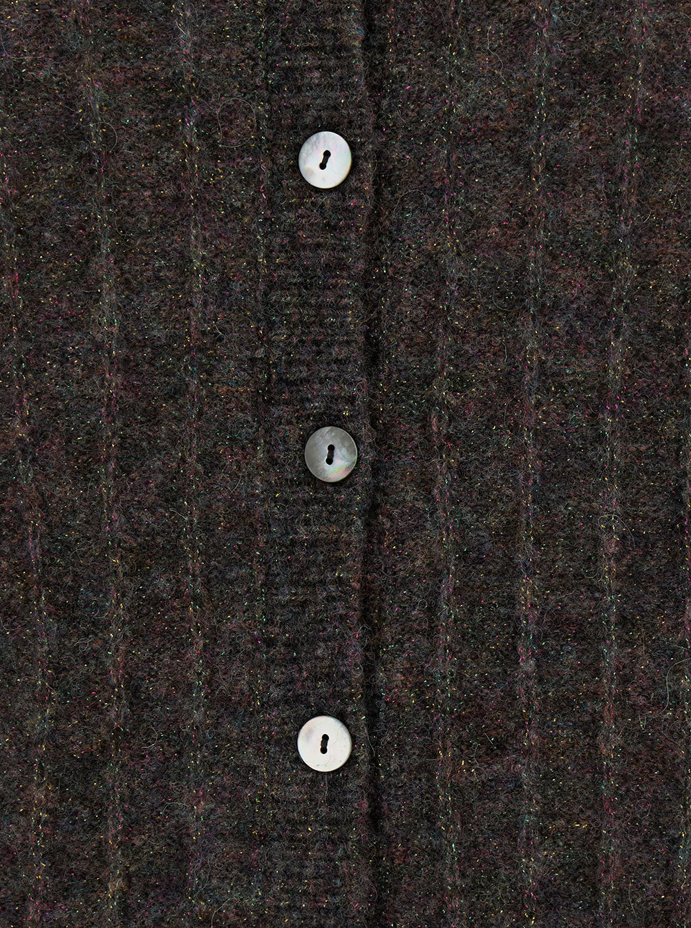 Milena Grey Cardigan With Mother-Of-Pearls Buttons Alpaca And Wool Woman Jersey