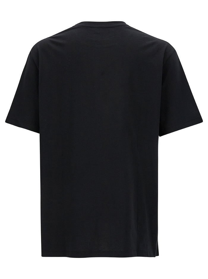 Black T-Shirt With Star Graphic Print Cotton Man Tshirts And Polo Shirts