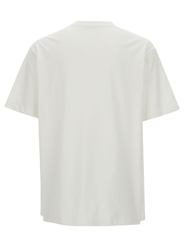 White T-Shirt With Star Graphic Print Cotton Man Tshirts And Polo Shirts