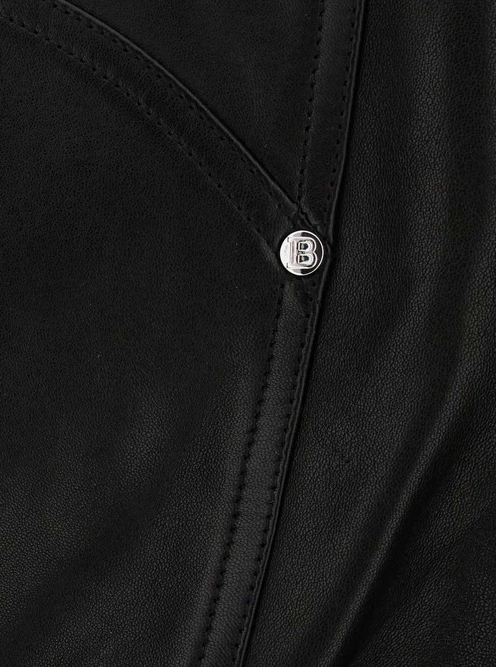 Black Biker Jacket With Revers Collar Leather Woman Lamb