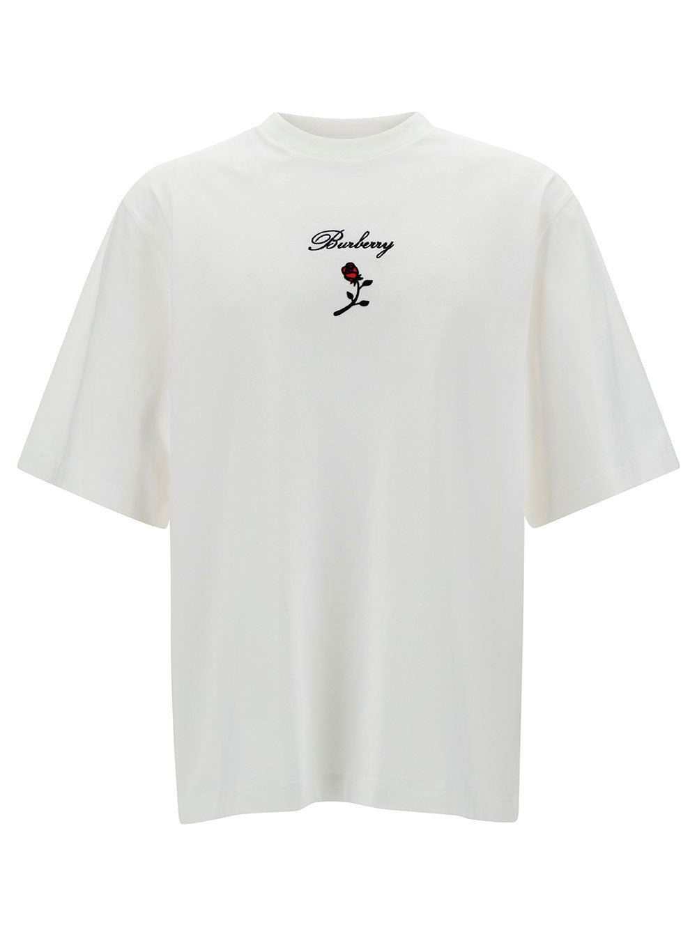 Oversized White T-Shirt With Front Logo Embroidery Cotton Man Tshirts And Polo Shirts