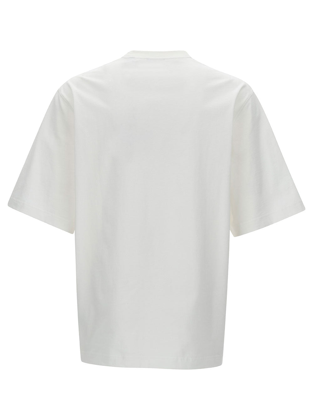 Oversized White T-Shirt With Front Logo Embroidery Cotton Man Tshirts And Polo Shirts