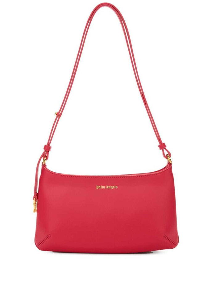 Lategram Red Shoulder Bag With Laminated Logo Detail Leather Woman
