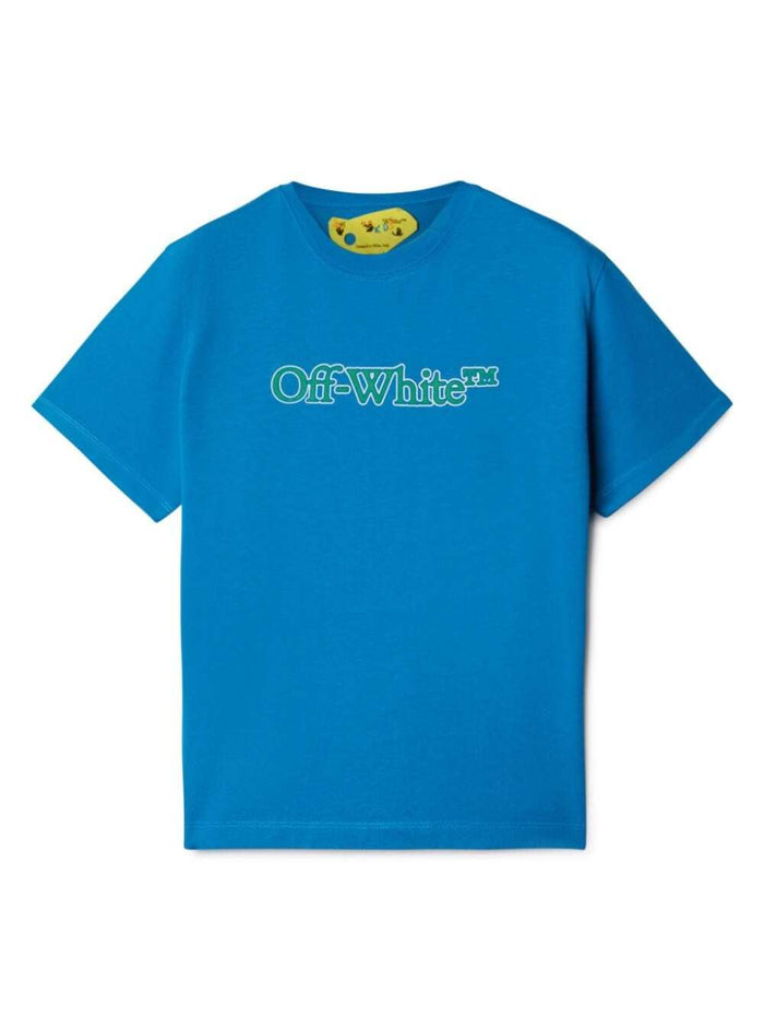 Blue T-Shirt With Logo Cotton Boy Blu Tshirts And Polo Shirts