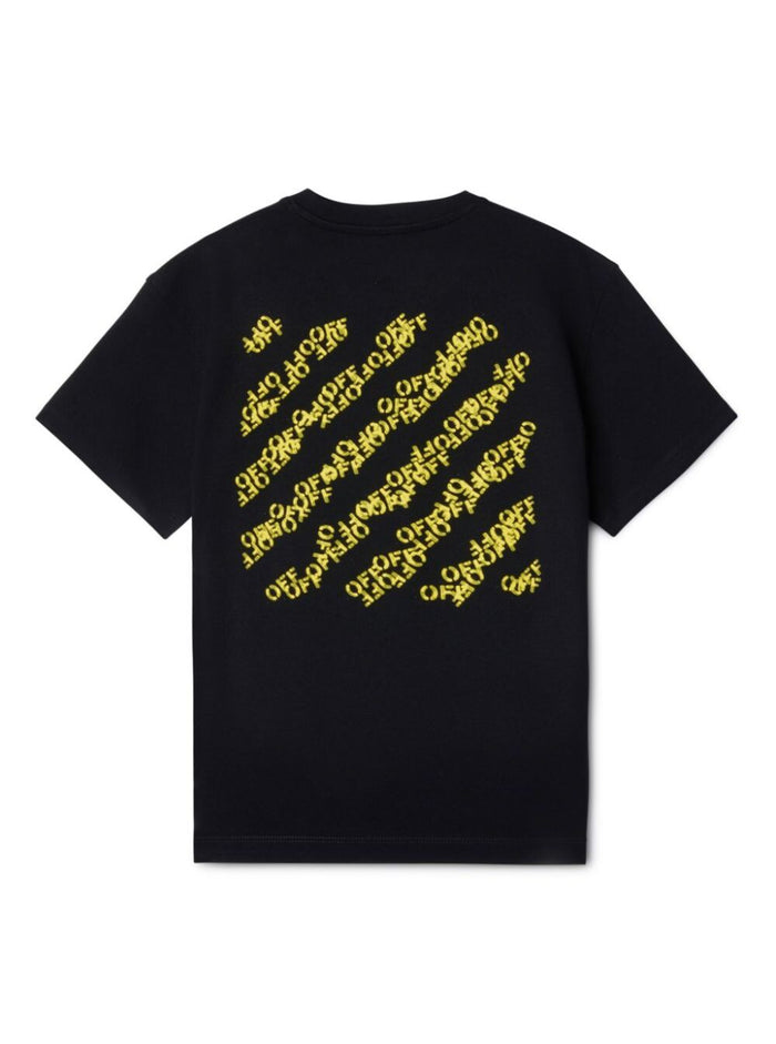 Multi Off Stamp Tee S-S Black Cotton Tshirts And Polo Shirts