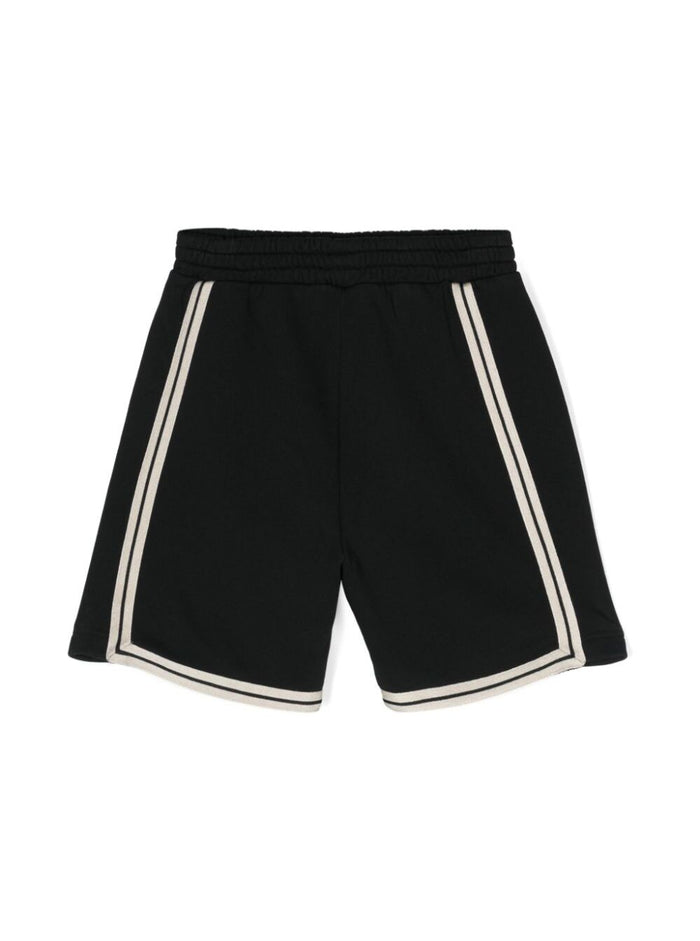 Black Shorts With Logo Cotton Boy And Bermuda