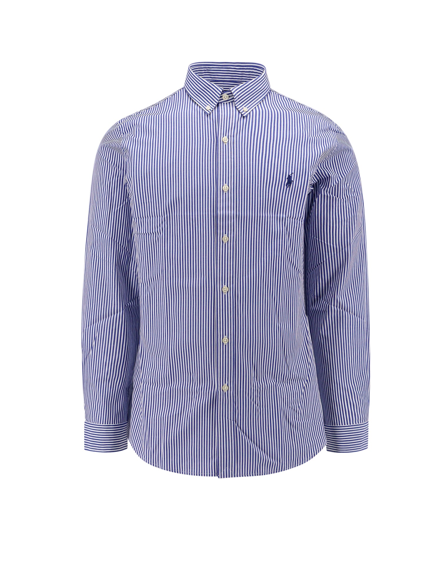 Polo Ralph Lauren Shirts Blue White Bengal Stripe Cotone Elastan