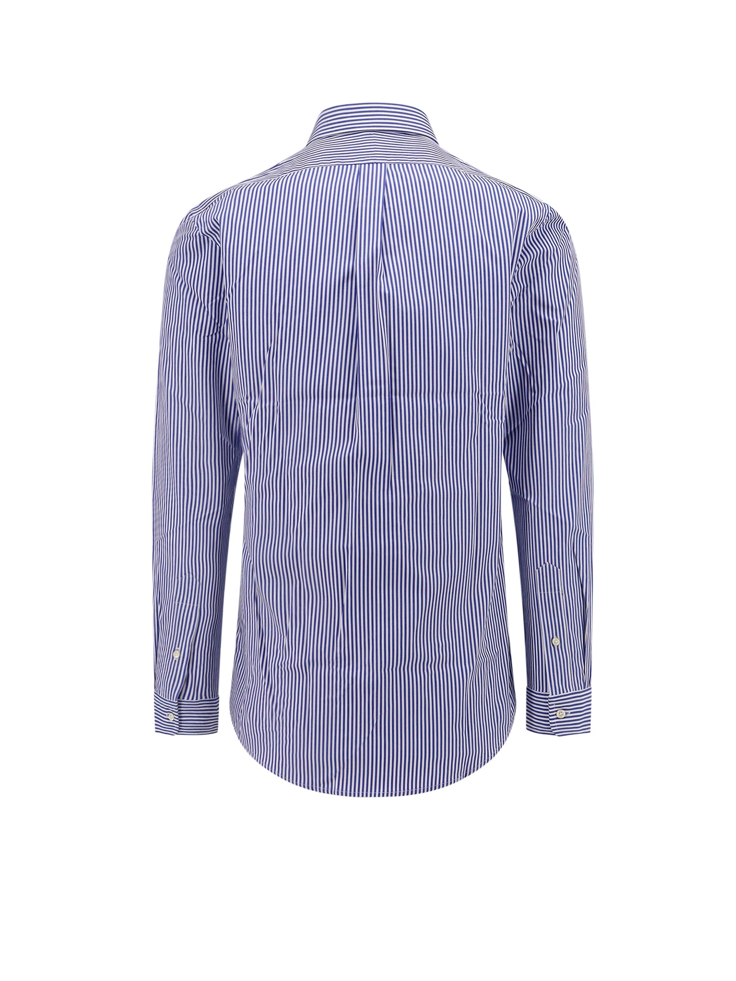 Polo Ralph Lauren Shirts Blue White Bengal Stripe Cotone Elastan