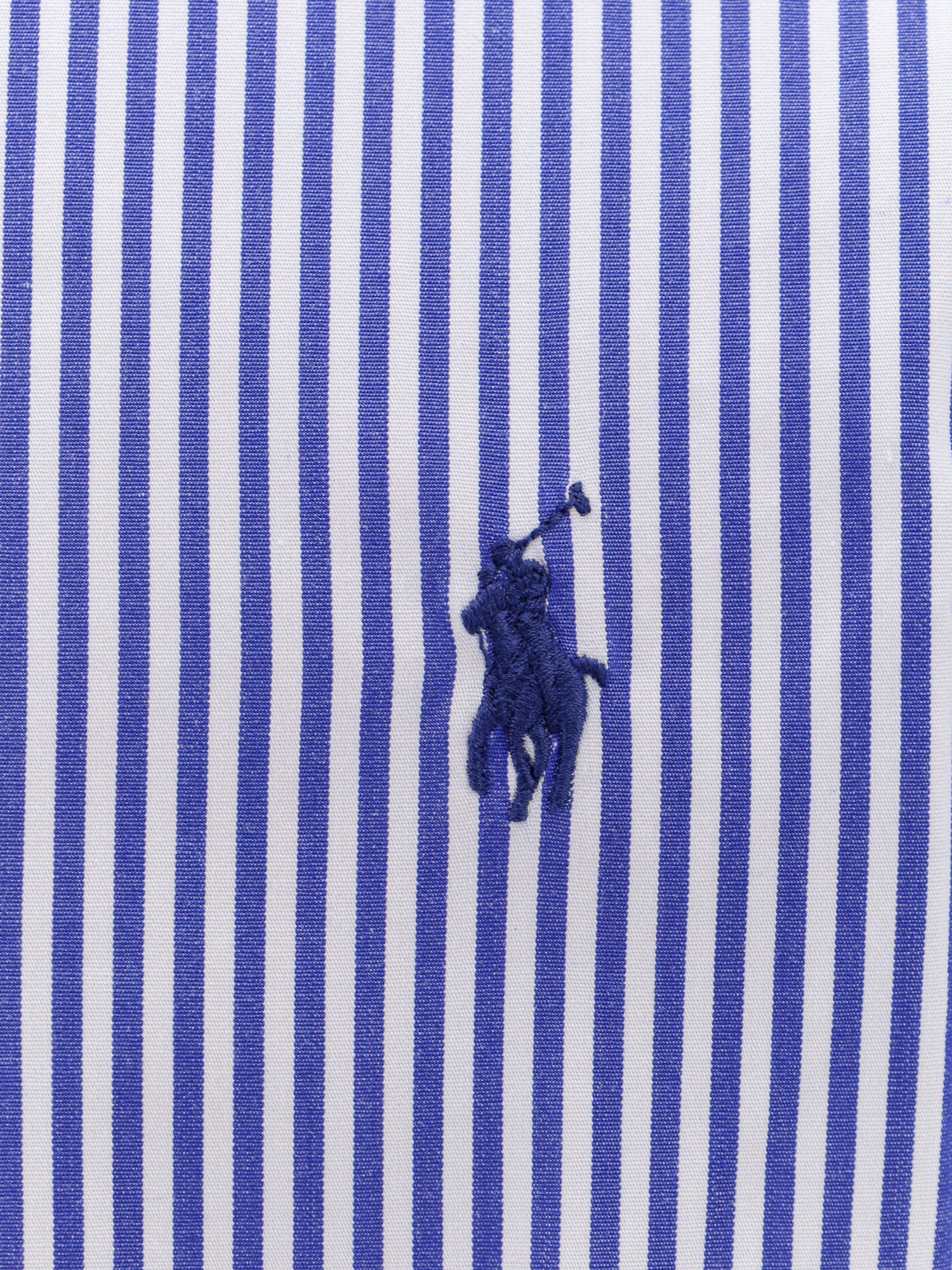 Polo Ralph Lauren Shirts Blue White Bengal Stripe Cotone Elastan
