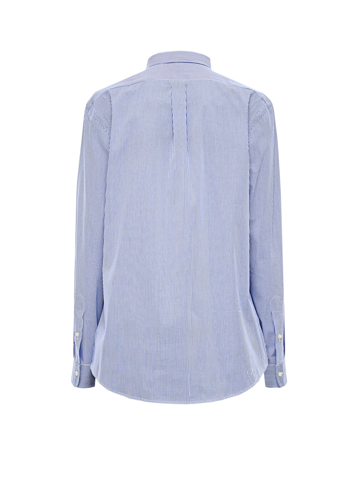 Polo Ralph Lauren Shirts Blue White Hairline Strip Cotone Elastan