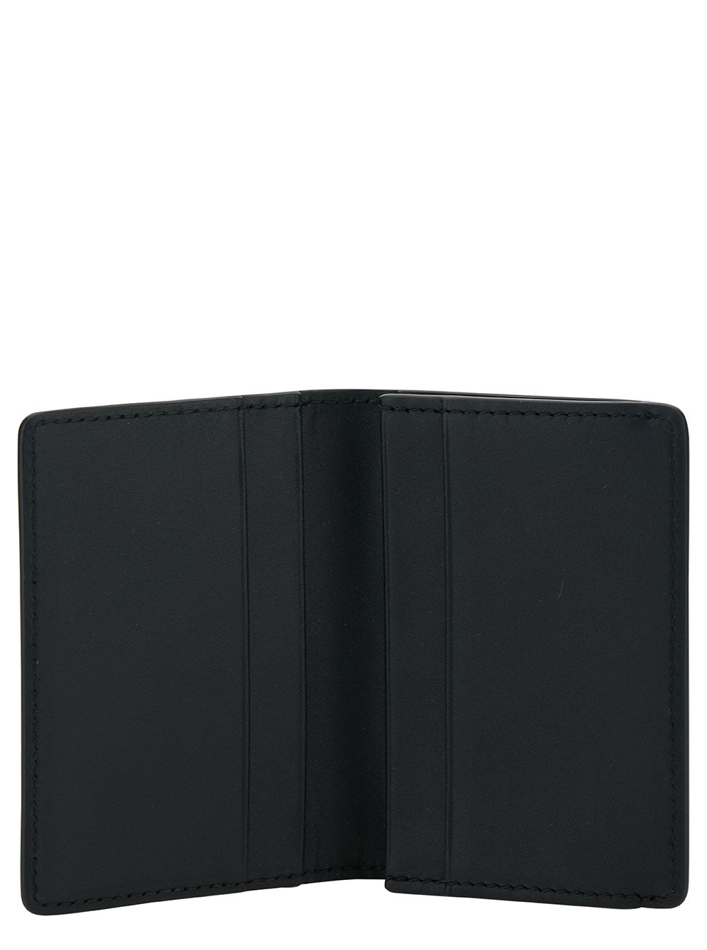 Stefan Black Bi-Fold Wallet With Laminated Logo Leather Woman Cow Products