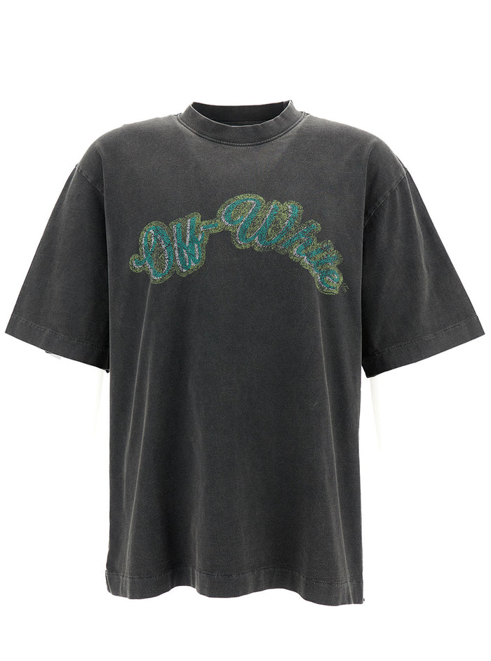 Black Crewneck T-Shirt With Bacchus Print Cotton Man Tshirts And Polo Shirts