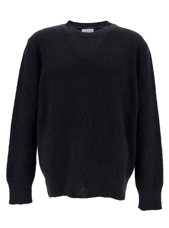 Black Sweater With Arrow Motif Mohair Man Jersey