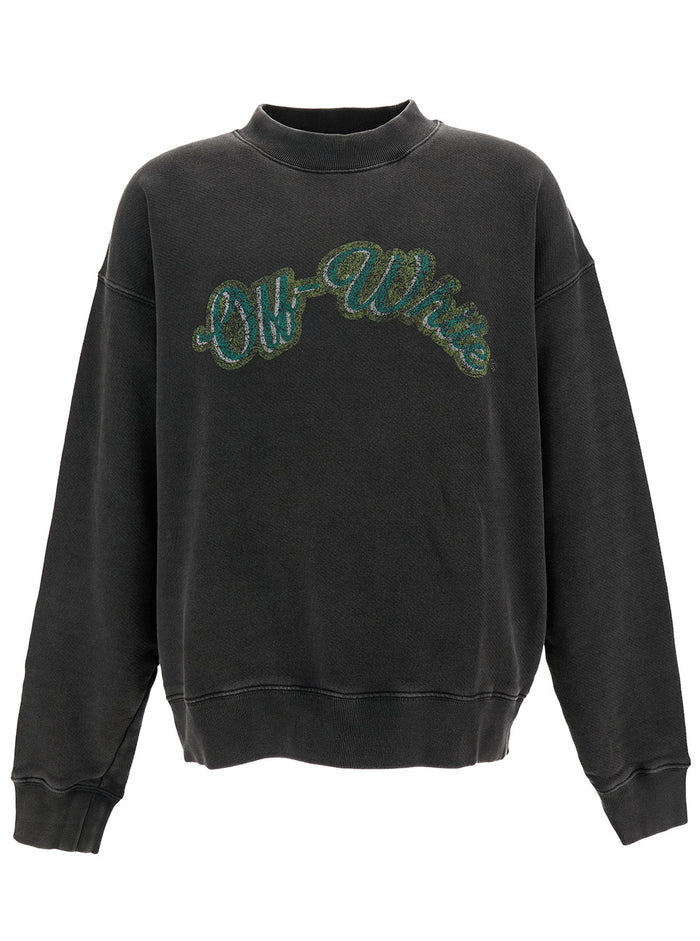 Black Sweatshirt With Bacchus Graphic Print And Logo Cotton Man Sweatshirts