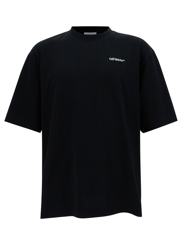 Black Crewneck T-Shirt With Arrow Embroidery Cotton Man Tshirts And Polo Shirts
