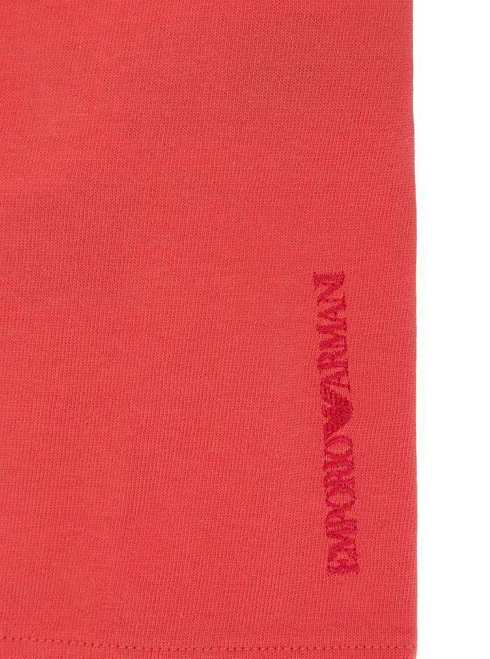 Orange Dress With Pockets And Embroidered Logo Cotton Girl Fuxia
