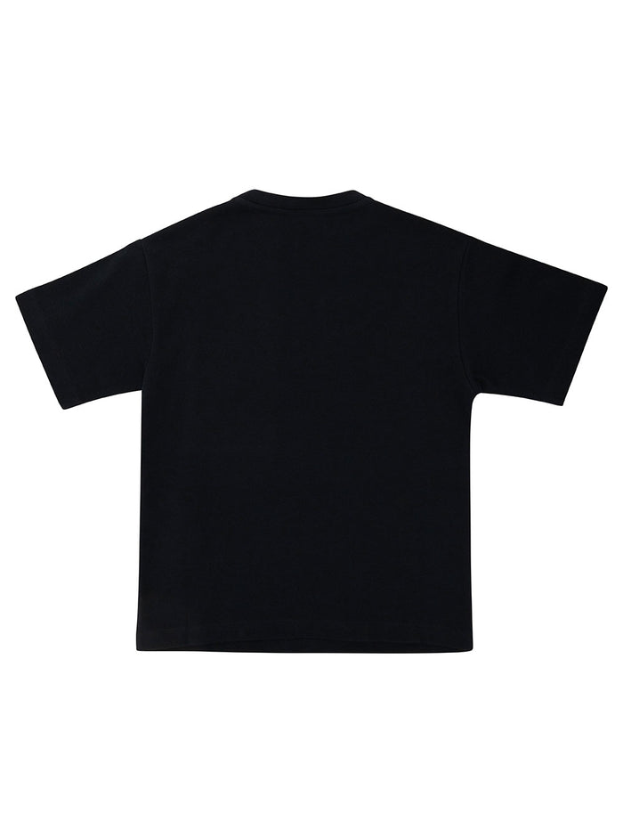Black T-Shirt With Logo And Patch Pocket Cotton Boy Blu Tshirts Polo Shirts