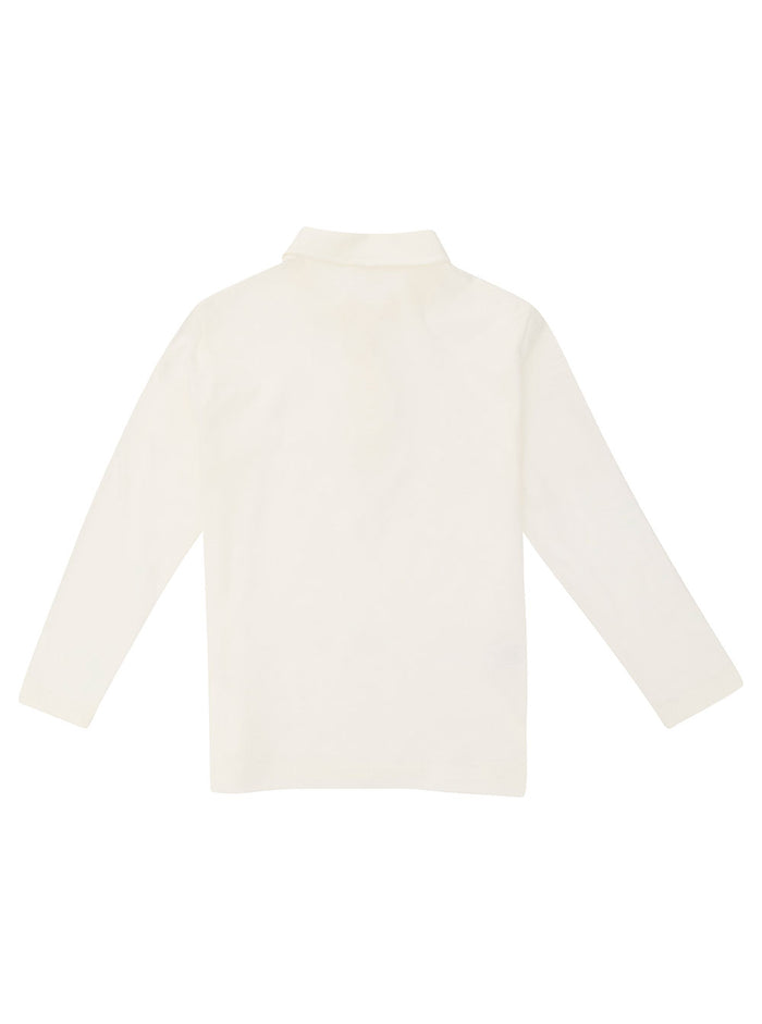 White Long Sleeve Polo Shirt Cotton And Linen Boy Tshirts