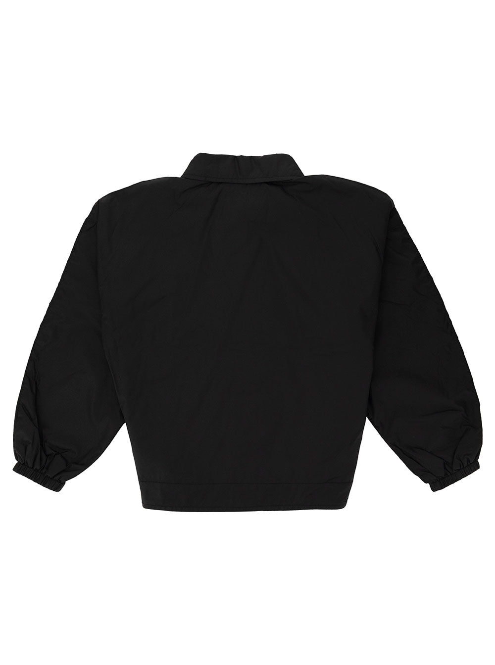 Black Shirt With Tonal Logo Embroidery Nylon Boy Blazers