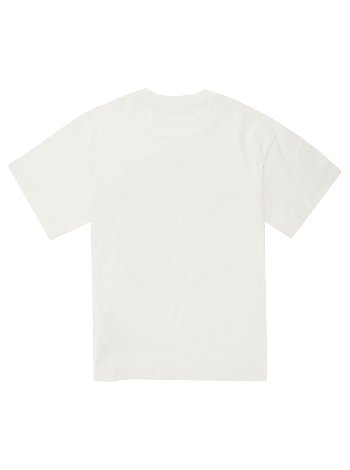 White And Black Crewneck T-Shirt With Logo Print Cotton Girl Tshirts Polo Shirts
