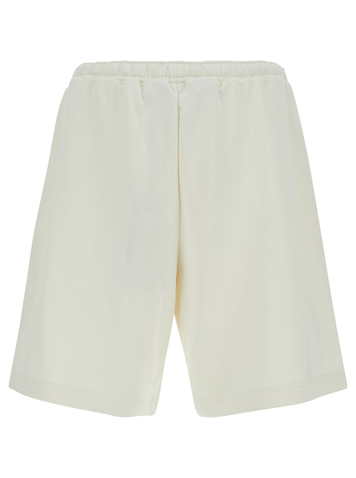 White Shorts With Rhinestones Cotton Man And Bermuda