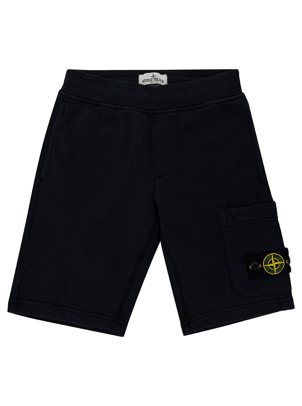 Blue Bermuda Shorts With Logo Patch And Pocket Cotton Boy Blu