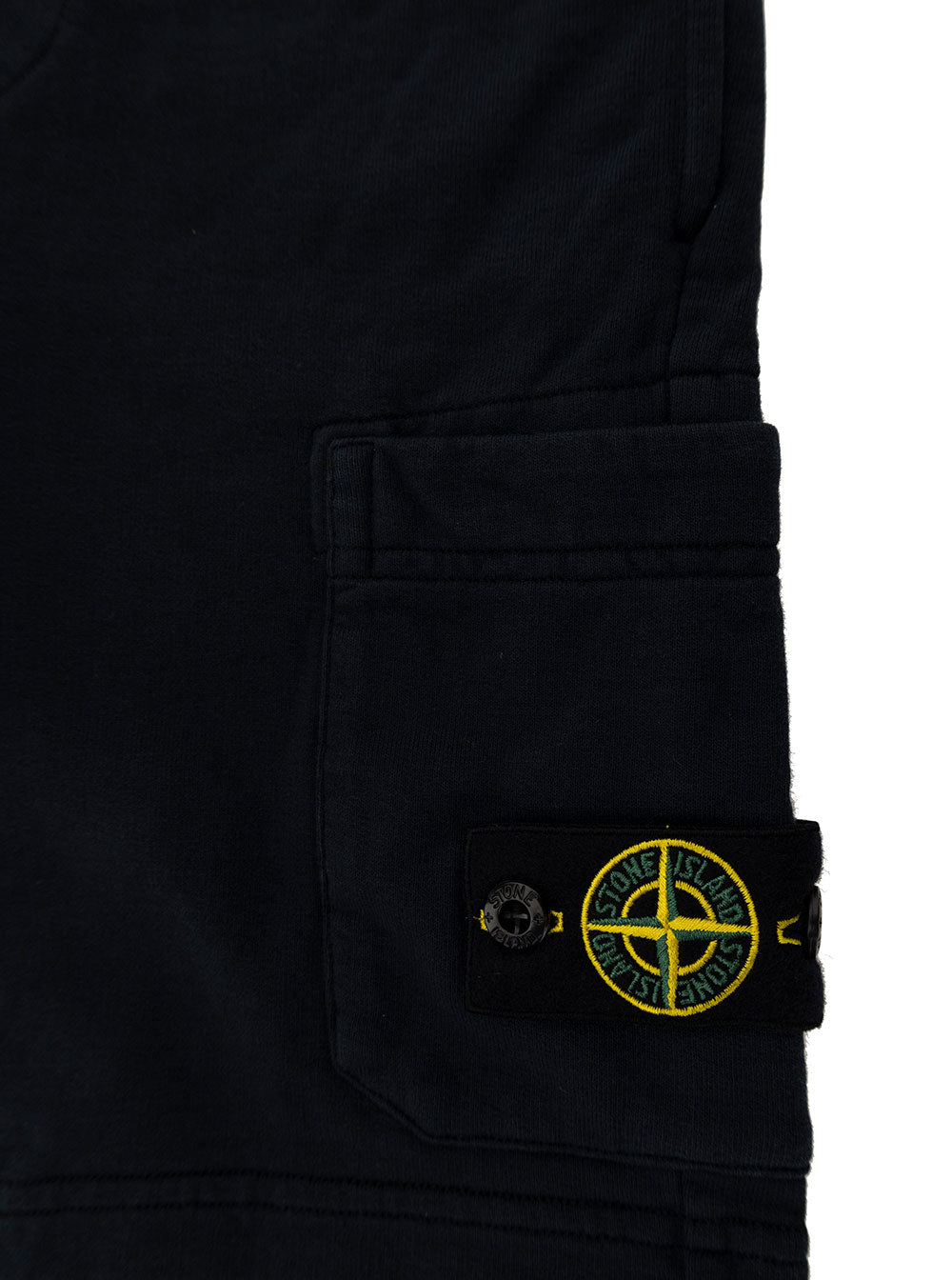 Blue Bermuda Shorts With Logo Patch And Pocket Cotton Boy Blu