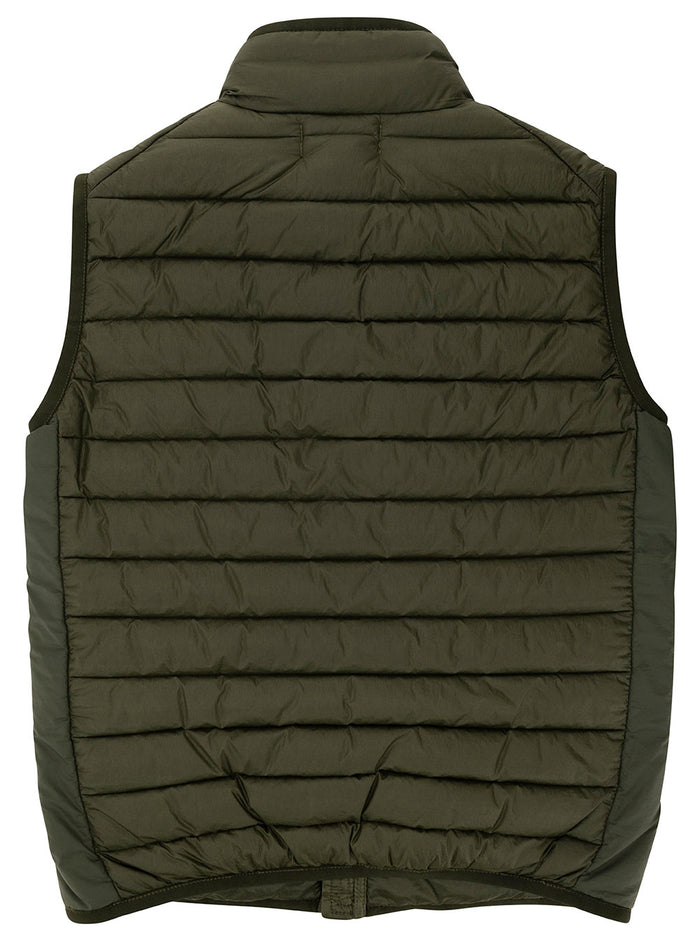 Green Down Vest With Logo Patch Polyamide Boy Blazers