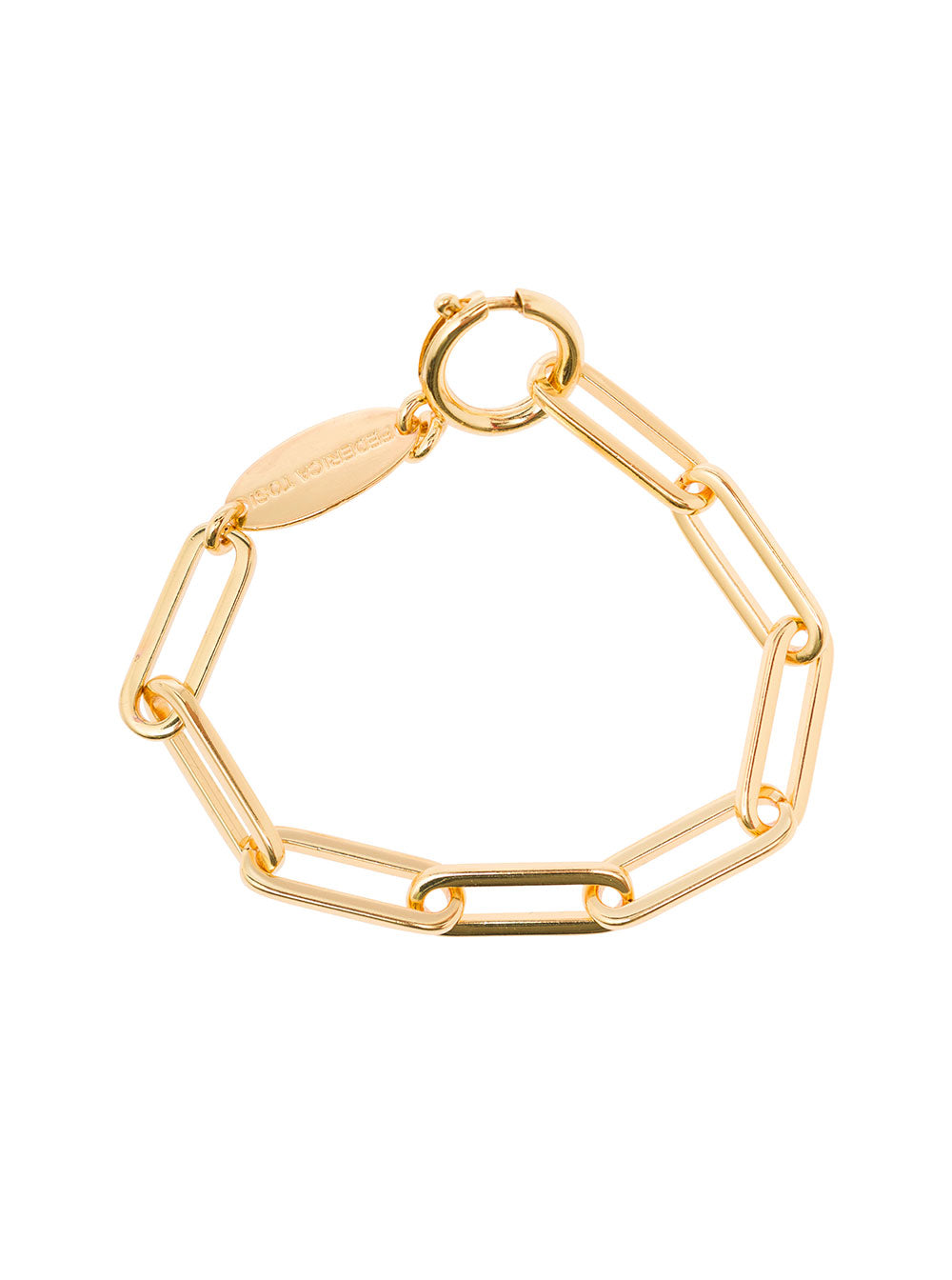 Chain Golden Brass Bracelet Woman Metallic 18k Gold Plated Bronze