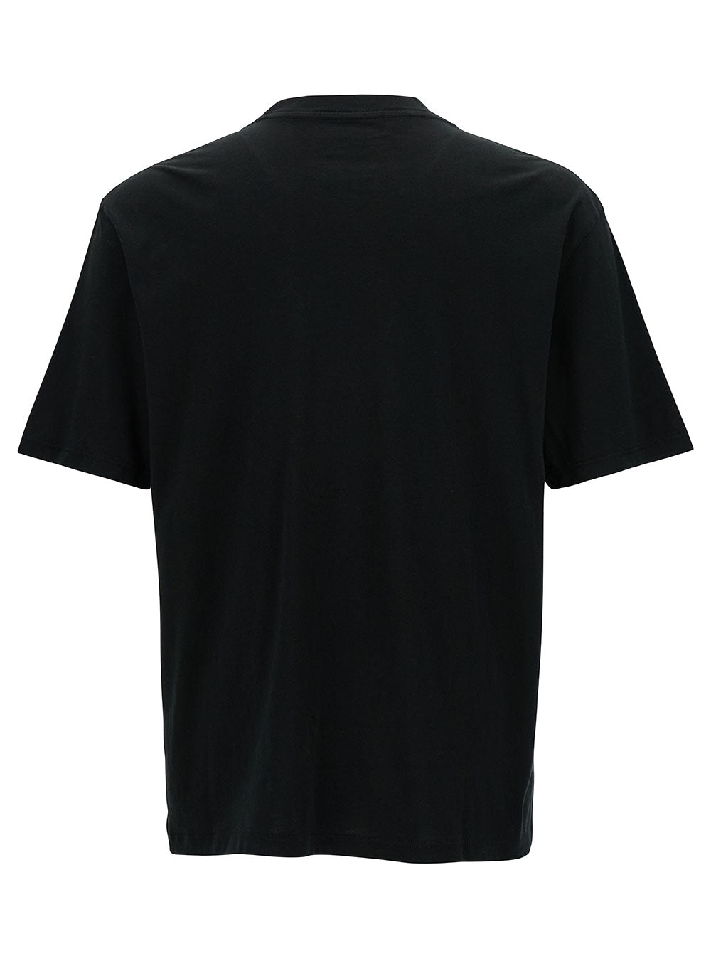 Black T-Shirt With Distressed Arts District Print Cotton Man Tshirts And Polo Shirts