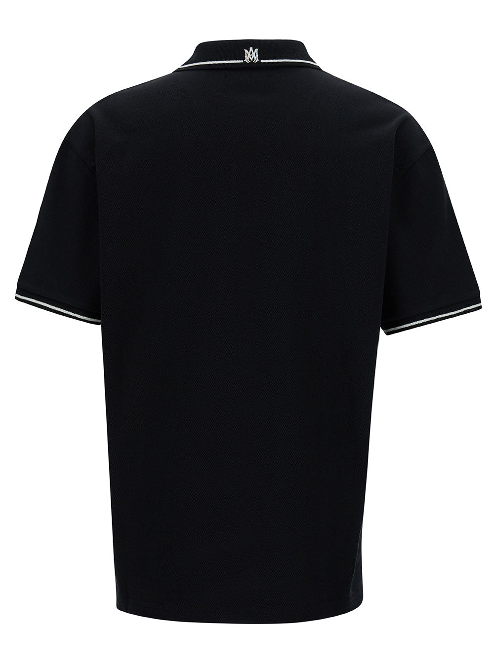 Black Polo Shirt With Arts District Embroidery Cotton Man Tshirts And
