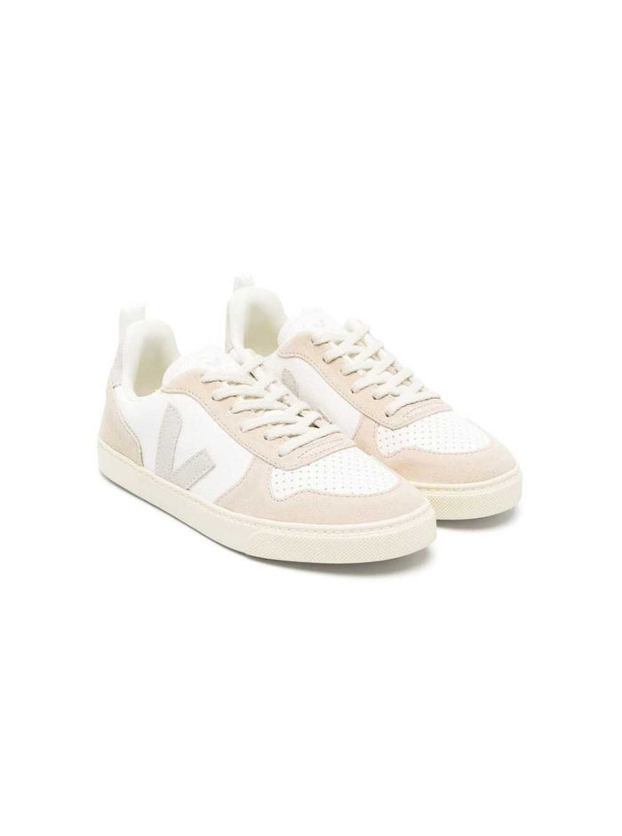 White Sneaker With Pink Inserts Leather Boy Chromefree